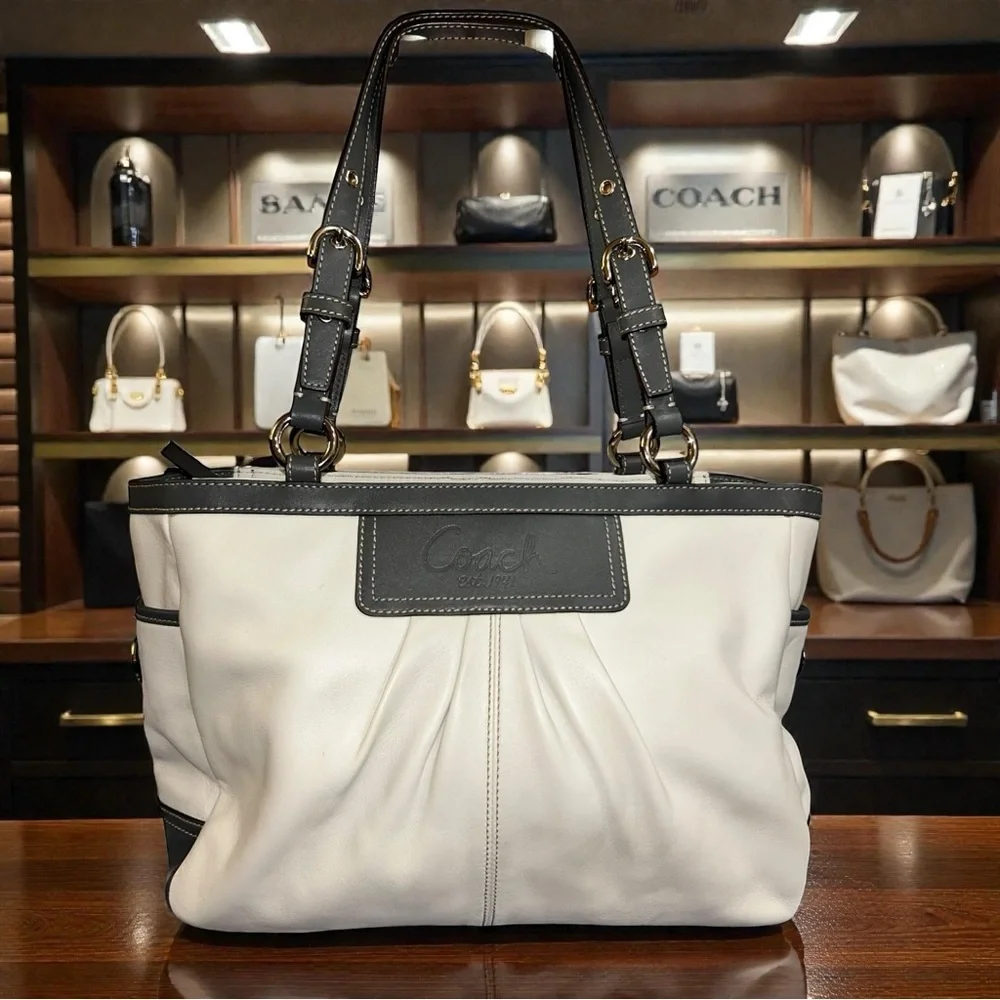 Original COACH Ivory & Gray Classic Shoulder Bag – F13759 - Picture 12 of 16